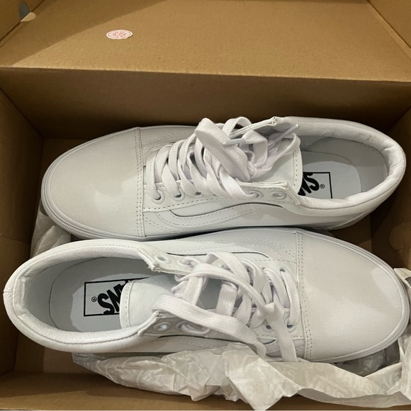 NWT White Platform Vans - Picture 2 of 3